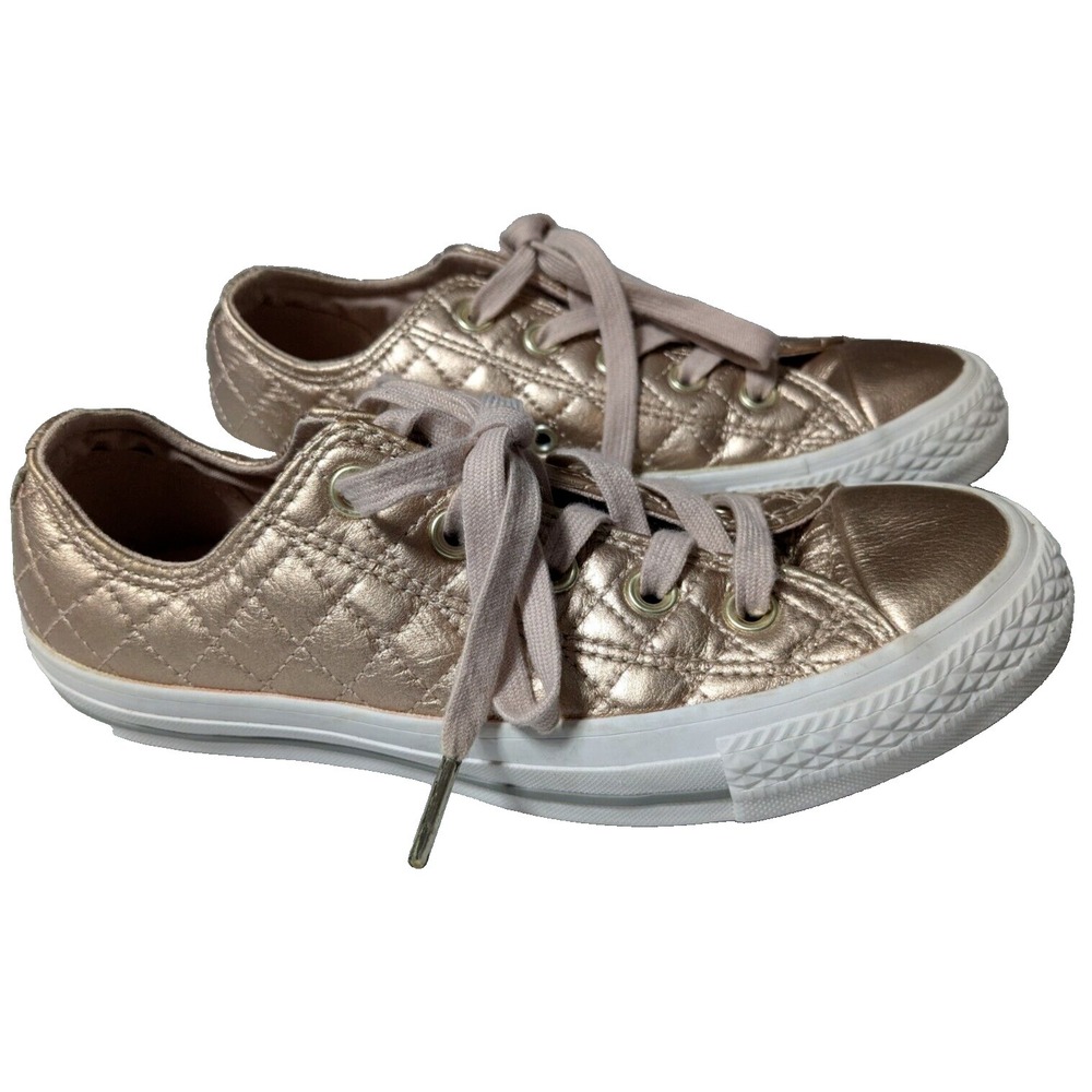 CONVERSE CTAS OX Quilted Blush Gold Women Size 6 (Men‎ 4) Sneakers 157513C